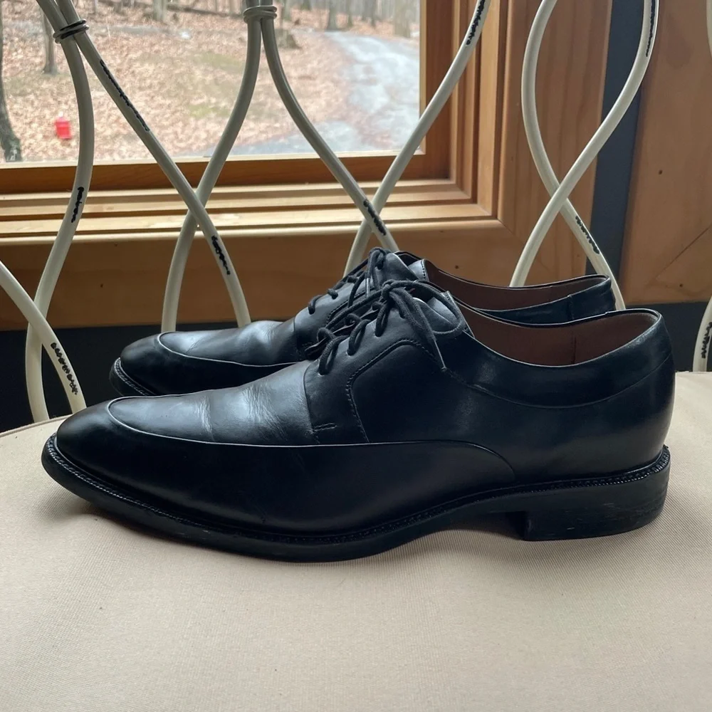 Cole Haan Warren Apron Oxfords Black‎ Leather 10